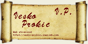 Vesko Prokić vizit kartica